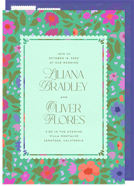 'Ditsy Floral Pop' Wedding Invitation