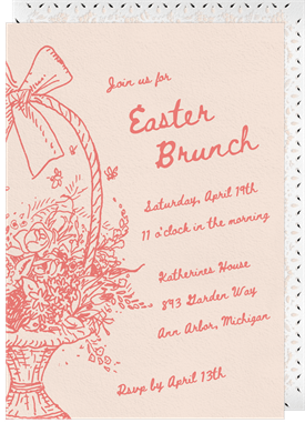'Whimsical Basket' Easter Invitation