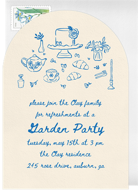 'Dainty Doodles' Garden party Invitation