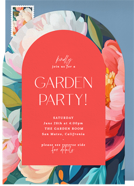 'Vibrant Floral Arch' Garden party Invitation