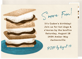 'Stacked S'more Fun' Kids Birthday Invitation