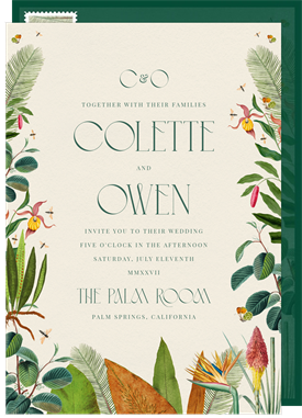 'Vintage Tropics Romance' Wedding Invitation