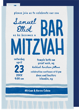 'Fringed Tallit' Bar Mitzvah Invitation