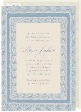 'Timeless Lace' First Communion Invitation