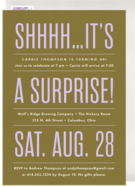 'Colorblock Type' Adult Birthday Invitation