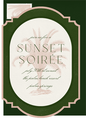 'Ornate Palm' Summer Party Invitation