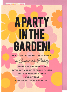 'Big Bold Blooms' Summer Party Invitation