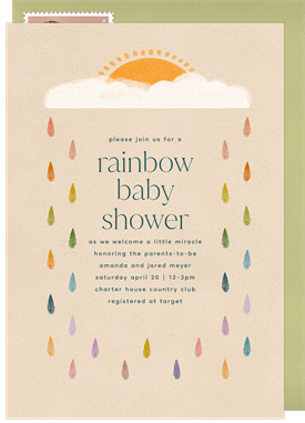 'Rainbow Showers' Baby Shower Invitation