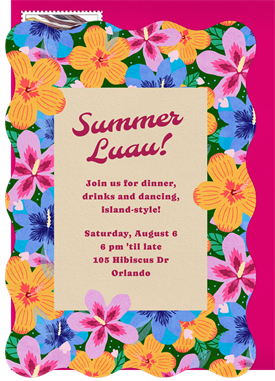 'Hibiscus Bloom' Summer Party Invitation