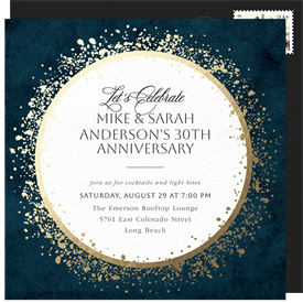'Glamorous Sparkles' Anniversary Party Invitation