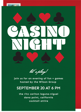 'Bold Casino Night' Business Invitation