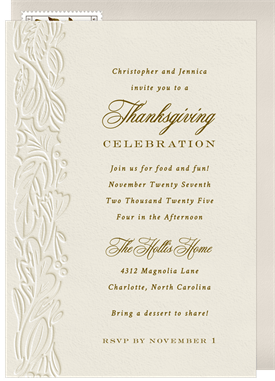 'Autumn Press' Thanksgiving Invitation