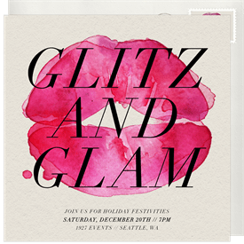 'Glitz and Glam' Holiday Party Invitation