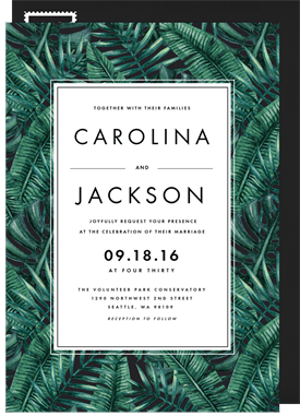 'Deep Jungle' Wedding Invitation
