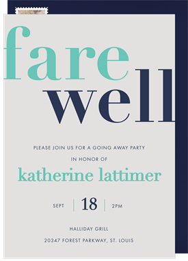 'Farewell Friend' Going Away Party Invitation