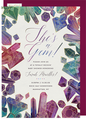 'She's A Gem' Baby Shower Invitation