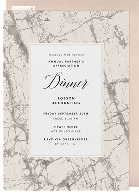 'Marbled Foil' Dinner Invitation