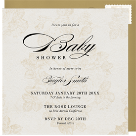 'Valencia' Baby Shower Invitation
