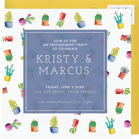 'Cactus Blooms' Party Invitation