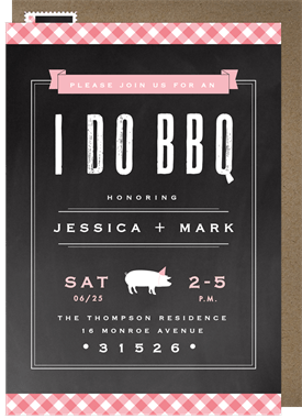 'Gingham BBQ' Party Invitation
