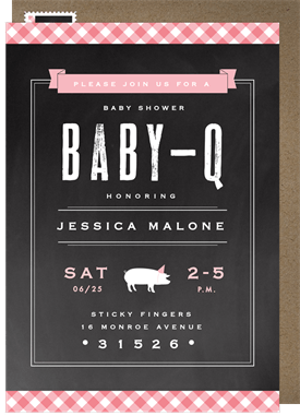 'Gingham BBQ' Baby Shower Invitation