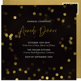'Shimmery Bokeh' Dinner Invitation